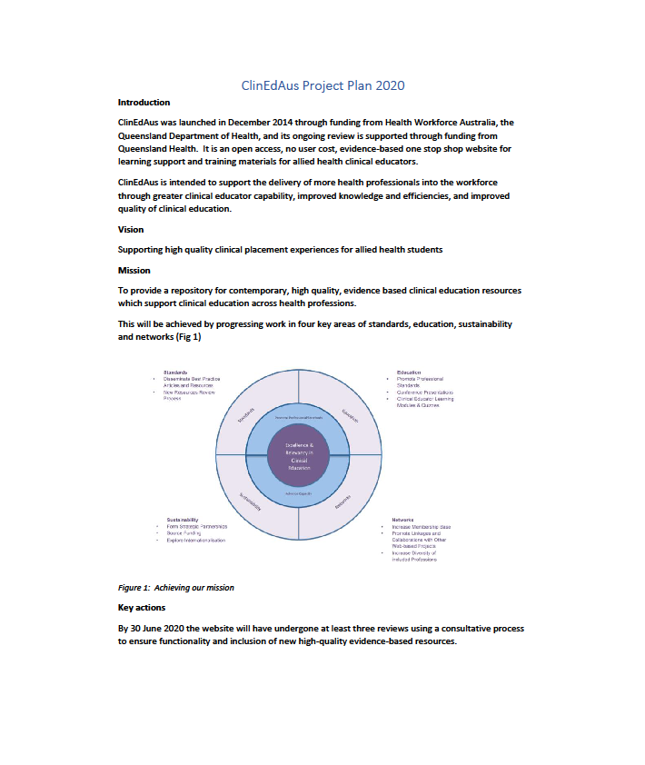 ClinEdAus Project Plan